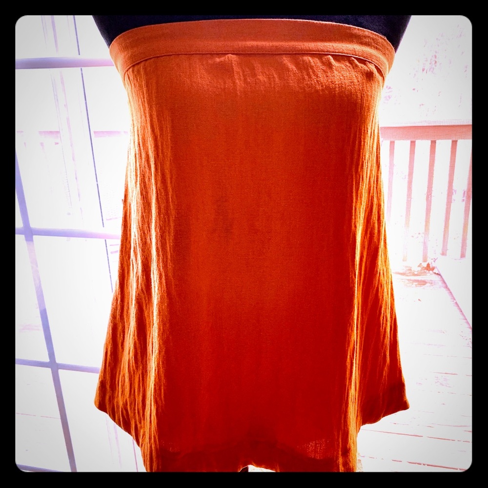 NWT eeote Burnt Orange Strapless Flowy Top - Picture 1 of 7